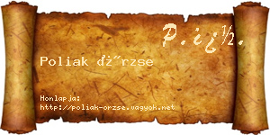 Poliak Örzse névjegykártya